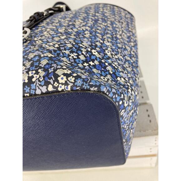 MICHAEL KORS EXTRA LARGE FLORAL PRINT LEATHER TOTE BAG - Picture 8 of 16